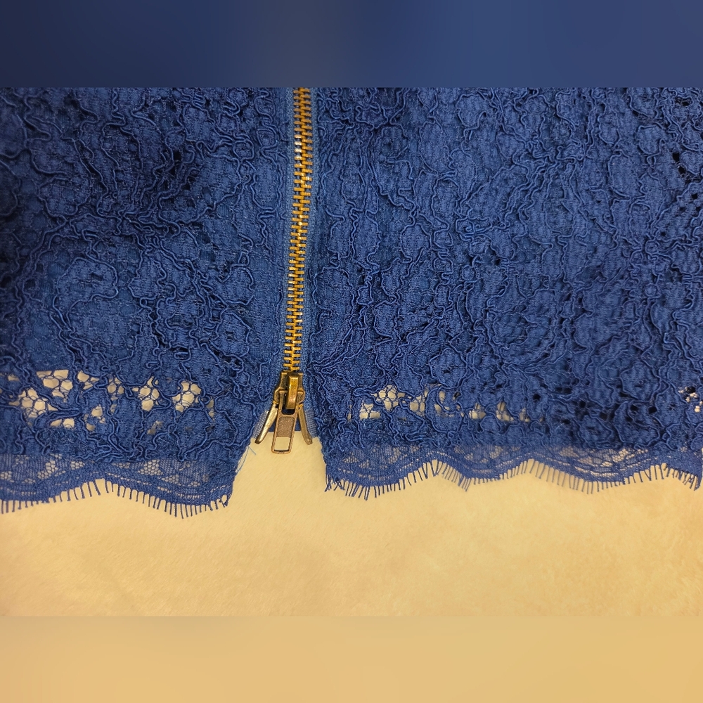 Adrianna Papell Royal Blue Lace Dress, Size 6. - Picture 14 of 16